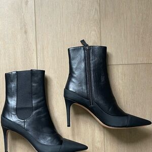 Kiera Coated Leather Heeled Ankle Boot